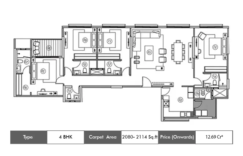 4 BHK-2080-2114 Sq.ft.